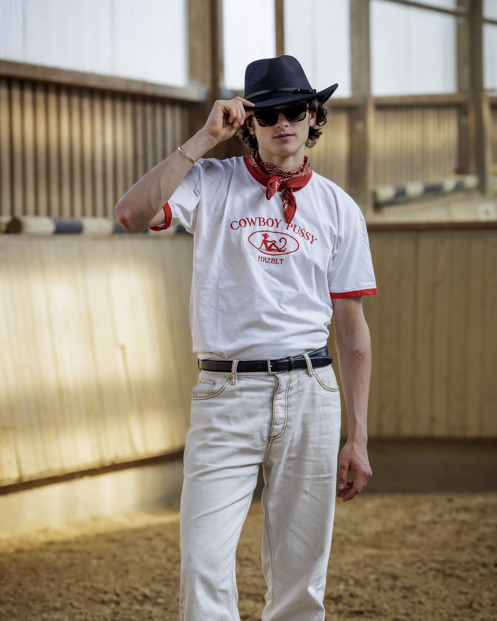 Cowboy Pussy Unisex T-Shirt in Red