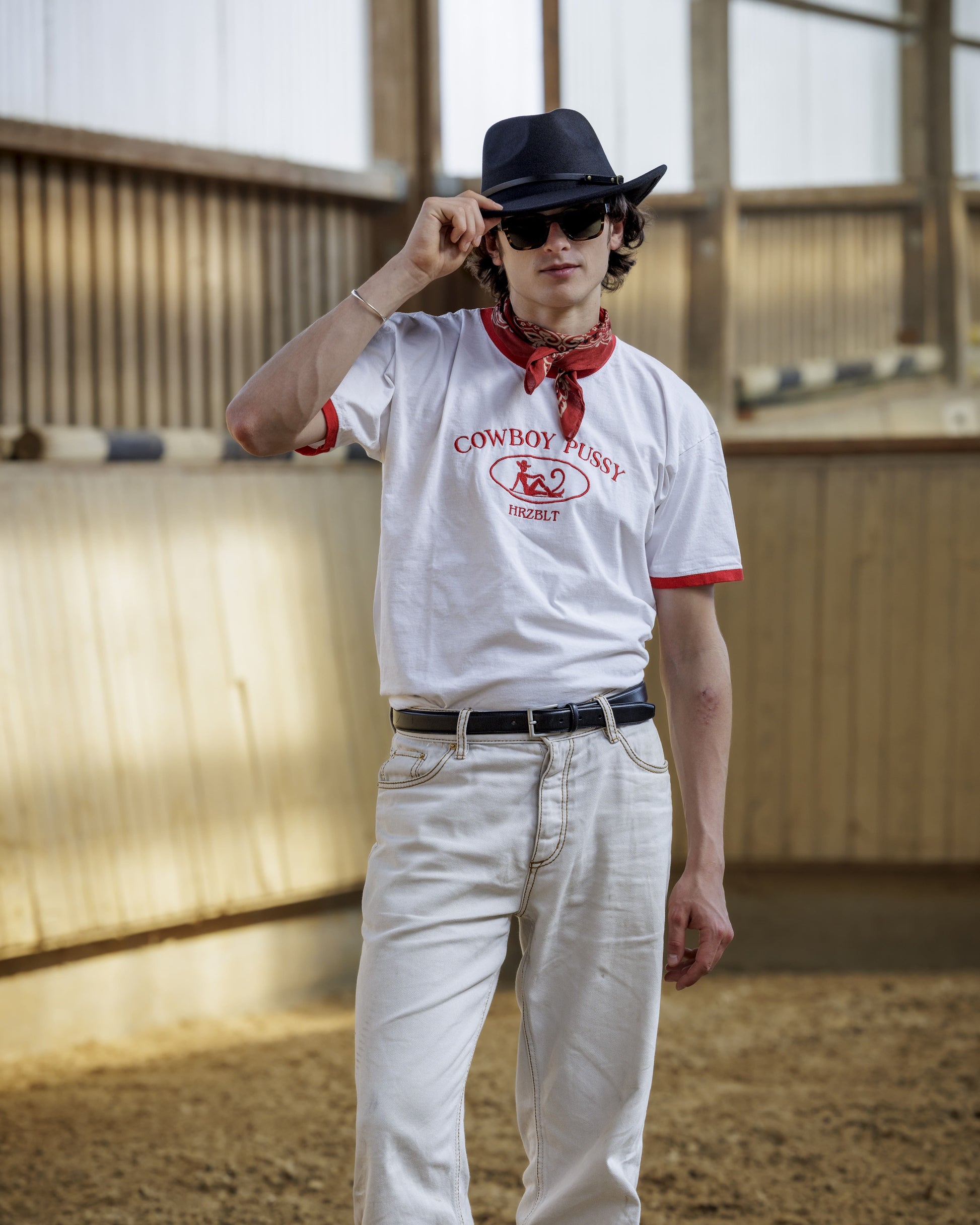 Cowboy Pussy Unisex T-Shirt in Red