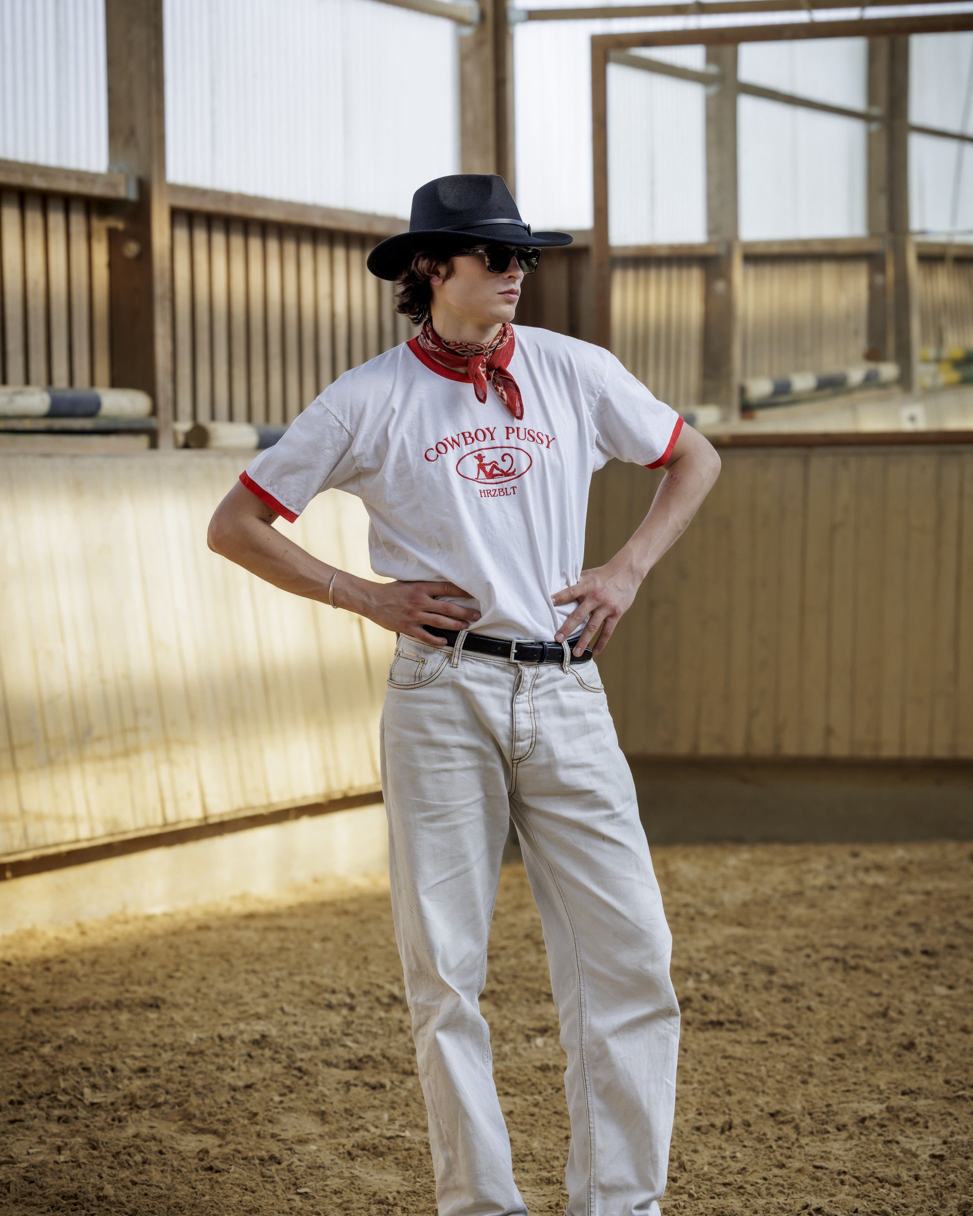 Cowboy Pussy Unisex T-Shirt in Red